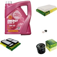 Mann Inspektionspaket 5L Mannol Energy Ultra JP 5W-20 FüR Mazda 3 1.6 1.4
