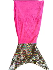 Sequin and Pink Mermaid Tail Wearable Blanket 45"