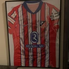 Atlético de Madrid Signed Framed Soccer Jersey Riyadh Air Sponsor Original