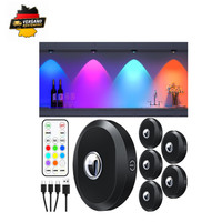 RGB LED Schrankbeleuchtung Akku Mit Fernbedienung 6Er Pack