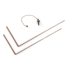 Pure Copper Dowsing Rods Kit - 2PCS 11.8 X 5.12 Inch Divining Rods & Pendulum
