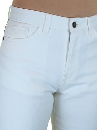 Mujer 3/4 Longitud Calce Ajustado Elastizado Denim Carpi Puño Turn Up LIGERA MARCA Blanco 14 - Imagen 6 de 7