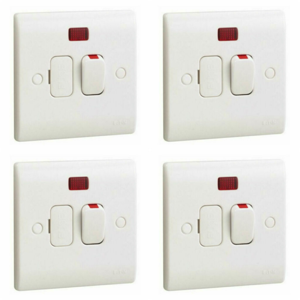 4 x Eaton P221N Switched Fused Spur Connection Unit with Neon Indicator 13 Amp