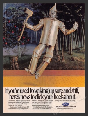 1989 Pfizer ''Click Your Heels'' Tin Man Wizard of Oz 1980s Print Advertisement Ad