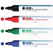 Whiteboard Marker Dry Wipe Pens BulletTip Dry Erase Wipe Clean Board Metal Glass
