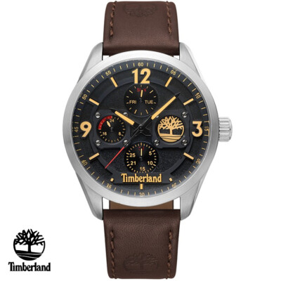 Timberland TBL.15486JS/02 Ashmont black silver brown Leather Men's Watch NEW