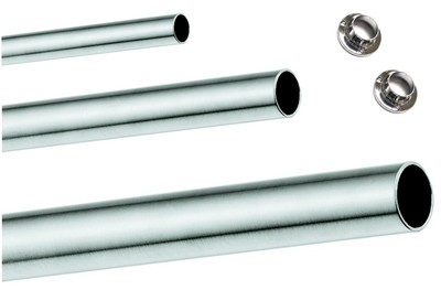 Schrankrohr Ø 25 mm verchromt Kleiderstange inkl. 2 Stk