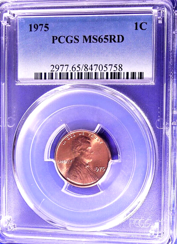 1975 1C RD Lincoln Memorial Cent-PCGS #2977 MS65RD--359-1