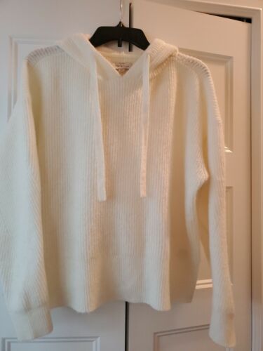 LUCKY BRAND Women's Sweater White Long Sleeve Hood