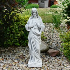 Christus Heilige Vater Jesus Steinfigur 80 cm 35 kg Grau Beton frostsicher