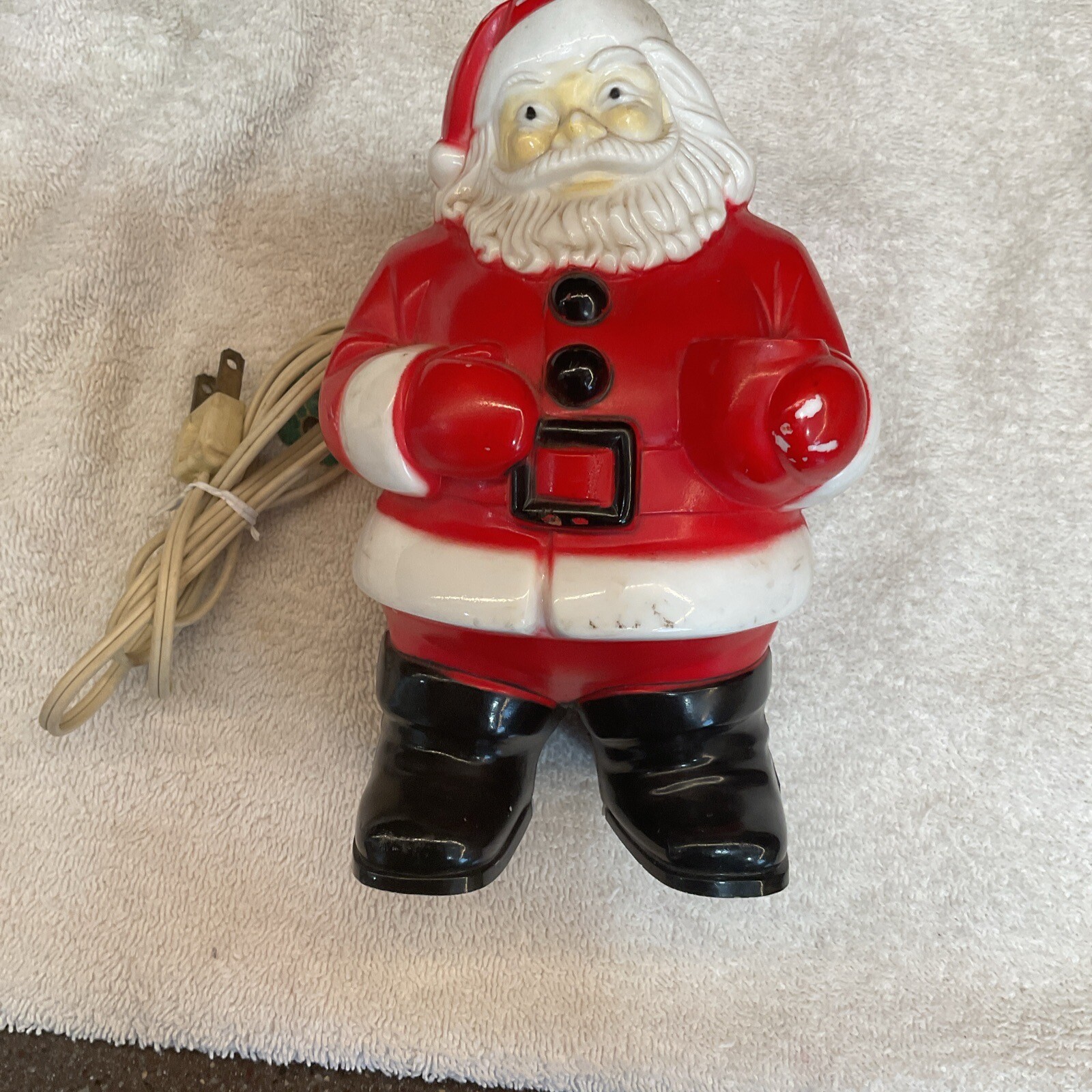 Vintage Light Up Plastic Mold Santa Claus Tabletop **WORKS** eBay