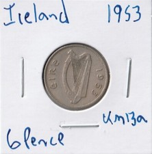 Coin Ireland 6 Pence 1953 KM13a