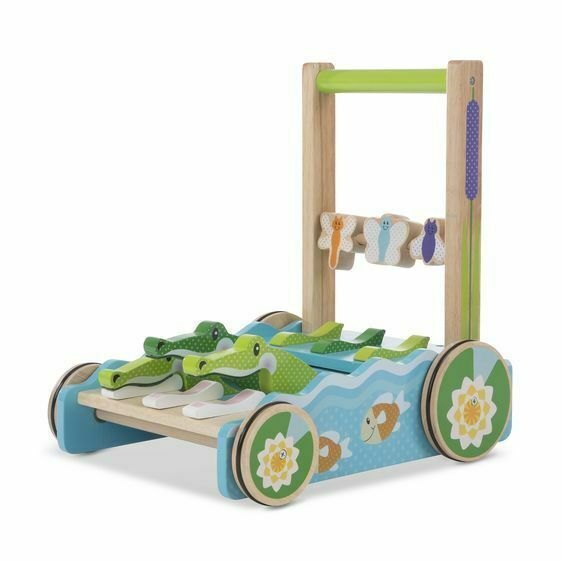 melissa & doug rattle rumble wooden push toy and activity walker