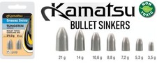 Kamatsu tungsten bullet sinker carolina texas rig weedless perch pike 1or2 pack 