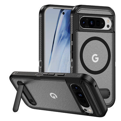 For Google Pixel 9 Pro XL 9 8 Pro 8A Mag Safe Shockproof Case Stand Rugged Cover