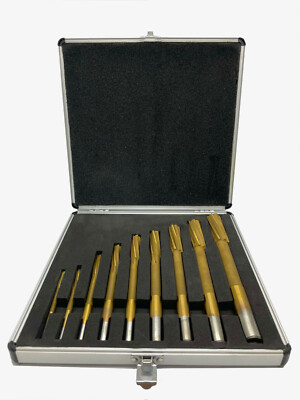 Maschinenreibahle / Reibahlen Set 9 tlg. HSSE-TiN H7 titanbeschichtet