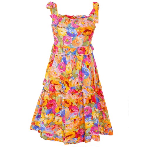 Kids Girls Ruffles Boho Dress Summer A-Line Flower/Butterfly Print Self-Tie - Picture 18 of 26