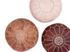 Moroccan Pouf Leather Round Ottoman Footstool Poof Pouffe Seat Stool Tan Hassock — photo 7