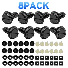 8 PCS License Plate Screws Stainless Steel Bolts Caps Car Dealer Fasteners Kit