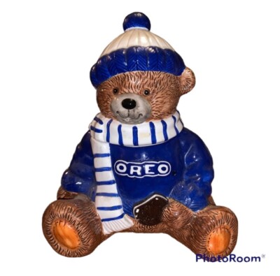 Vintage 2001 Nabisco Oreo teddy bear cookie jar ceramic