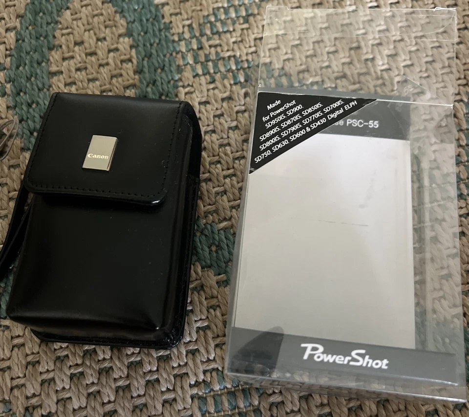 Canon PSC-55 PowerShot Cuero Compacto Cámara Estuche Cinturón Lazo Correa para Muñeca Foto 2 de 4