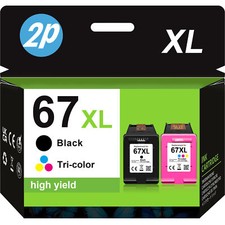 67XL Ink Cartridge Printer for HP Deskjet 2755 4155 2720e Envy 6010 6055 6020e