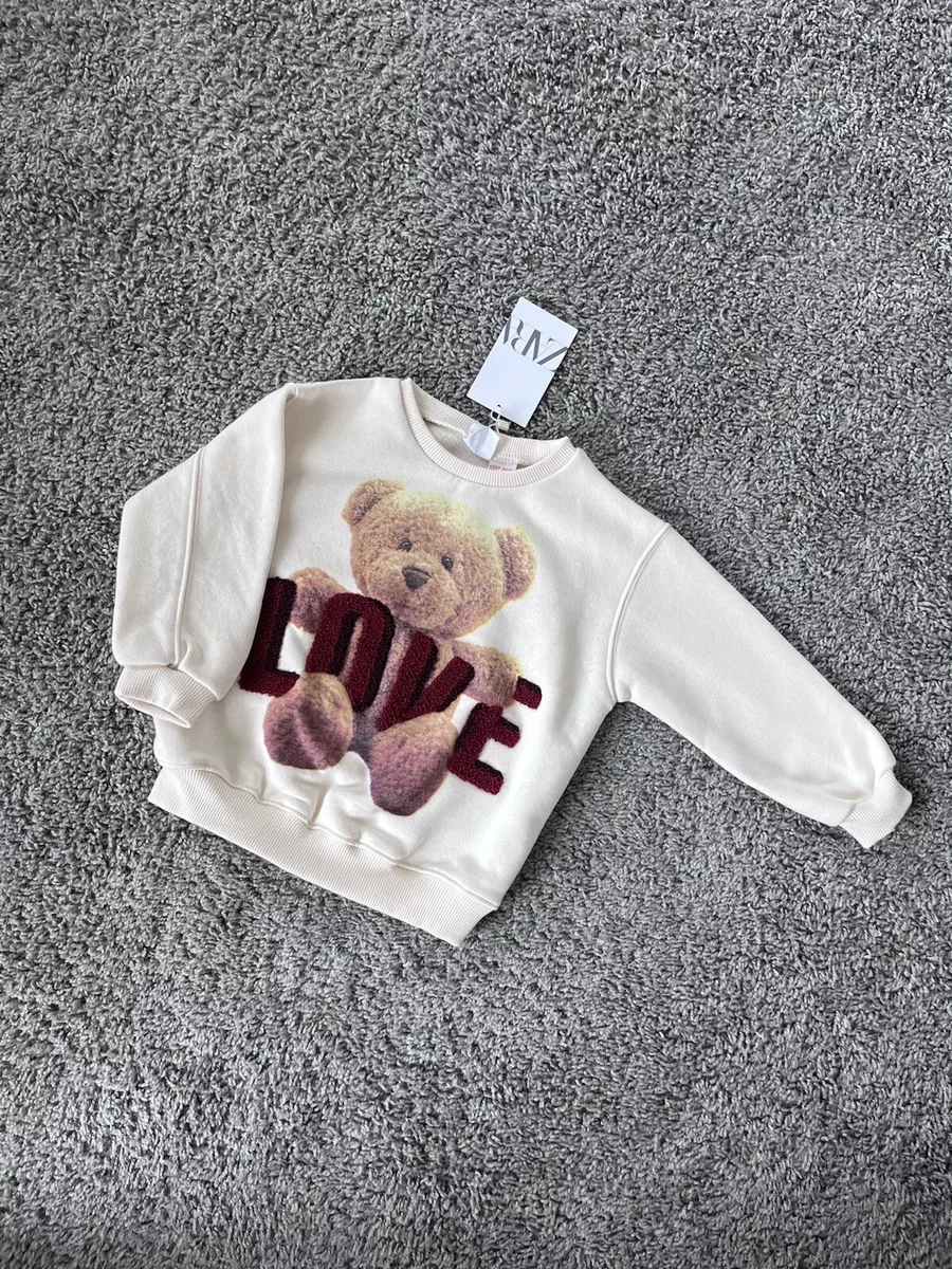 ZARA NWT sweatshirt bear LOVE size 2 3 years