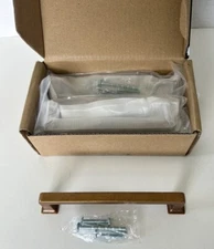 6 Pack Antique Brass Cabinet Pulls 5" Inch Hole Centers Kitchen Handles Amerdeco