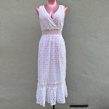 Anthropologie Leifnotes Mallorca Midi Dress Sleeveless Long White Party Garden 4