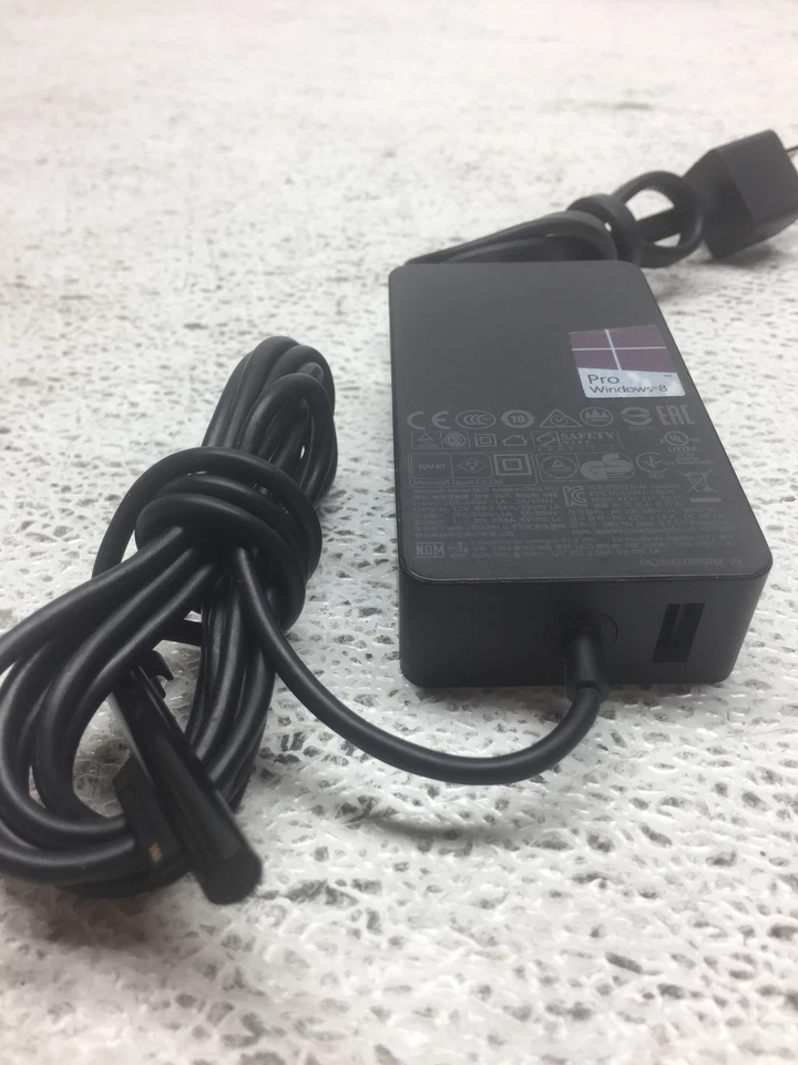 OEM Microsoft Surface Pro 3 & 4 Power Supply USB model 1625 w/Power Cord, USED - Image 2 of 4