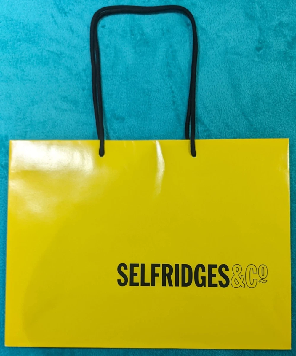 Selfridges Shopping Paper Gift Bag Tote Yellow Large W42xH31xD15cm