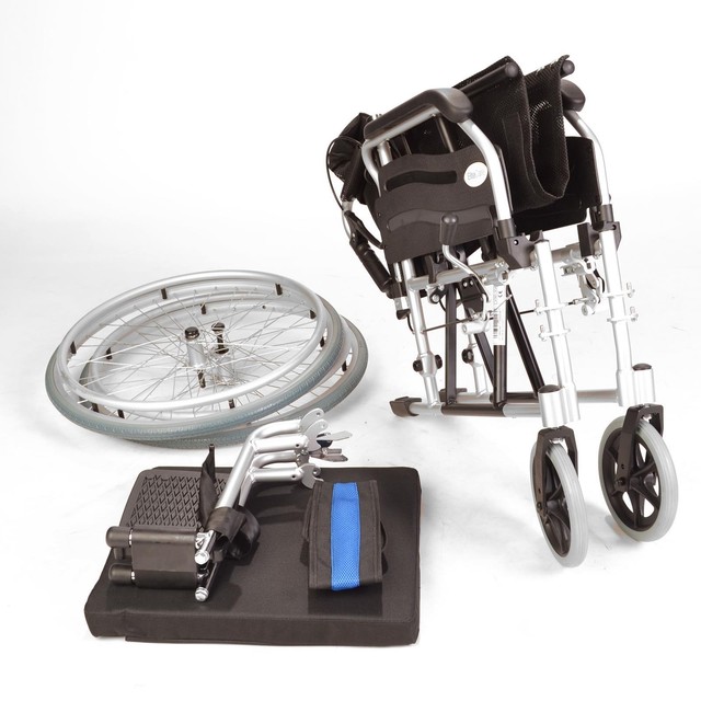 Lightweight folding self propelled wheelchair hand brakes Elite Care ECSP0118 eBay