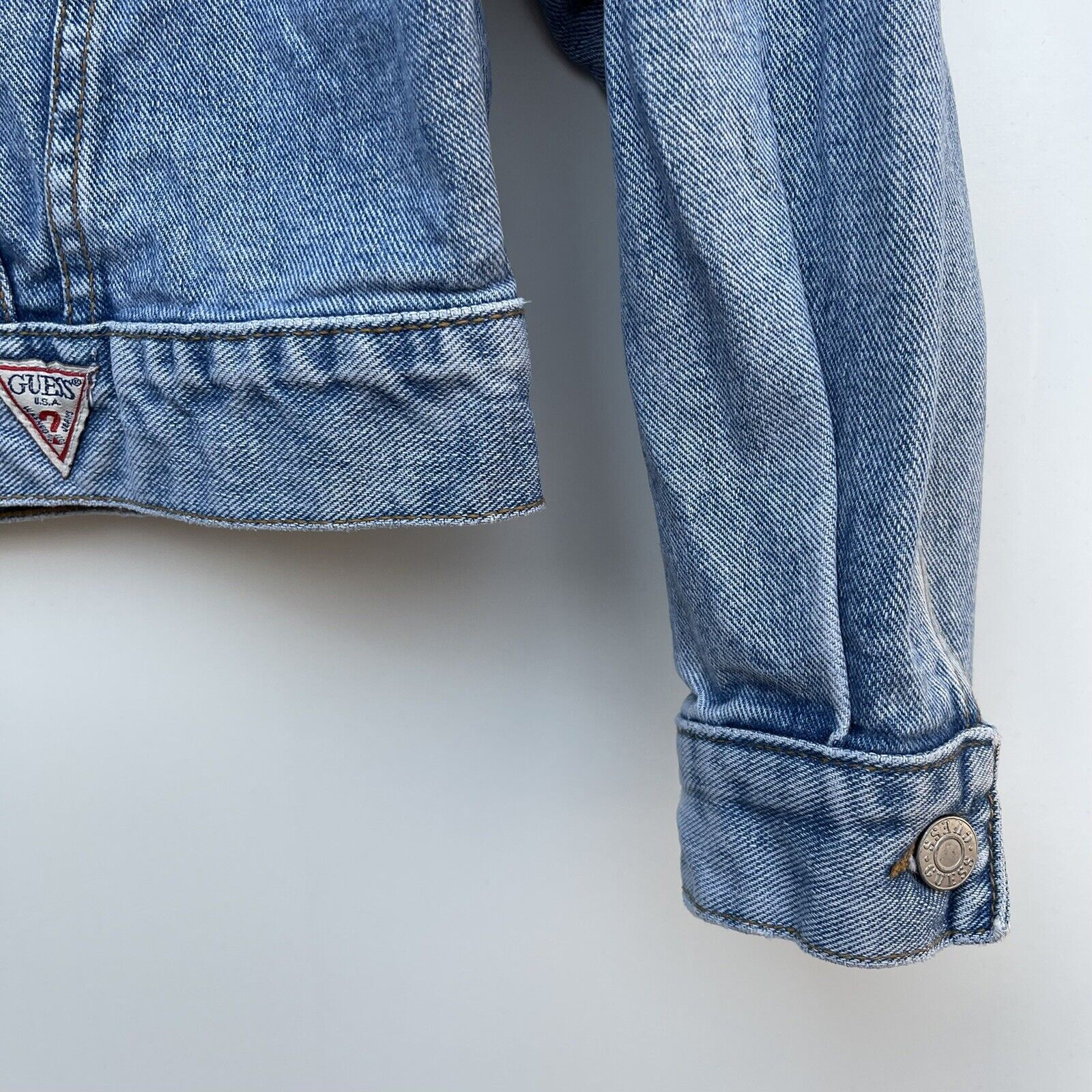 Guess Jeans Vintage Denim Jacket Button Front Blu… - image 7