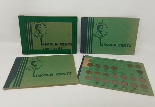 Vintage Wayte Raymond Lincoln Cents 1909-1960 Broken Albums Set #3294