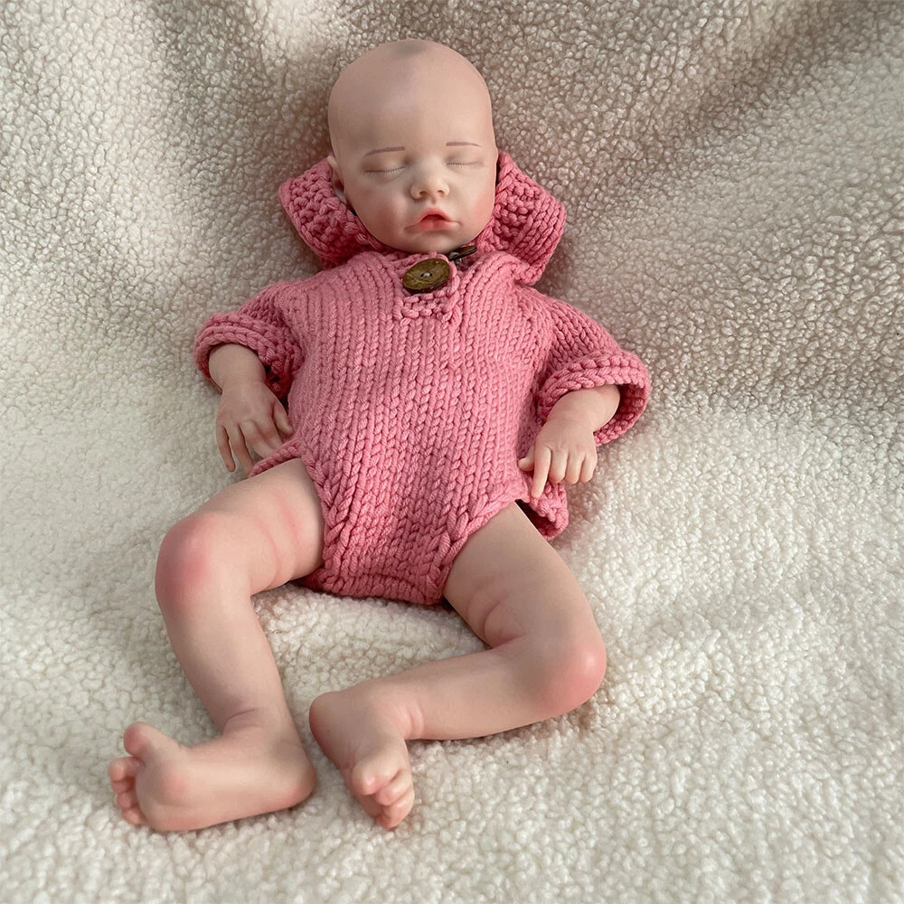 17-inch Full Silicone Reborn Doll Handmade Soft Painted Newborn Baby Gift for Birthdays
