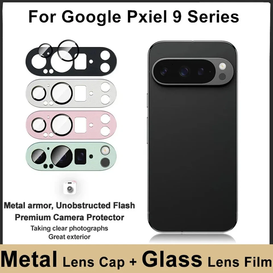 Alloy Metal Camera Lens 9H Glass Protector Ring Film fo Google Pixel 10 9 Pro XL - Image 3 of 4