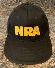 New NRA Membership Embroidered Hat Cap Adjustable Black Gold w/USA Flag FastShip