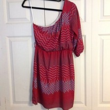 NEEDLE AND THREAD Anthropologie Size Medium Maroon Blue White One Shoulder