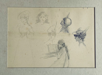 Australian Artist Gother Victor Fyers Mann 1914 Original  Double Sided Drawing