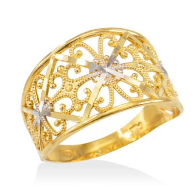 Filigraner Goldring (erhältlich in Bicolor/Weißgold)