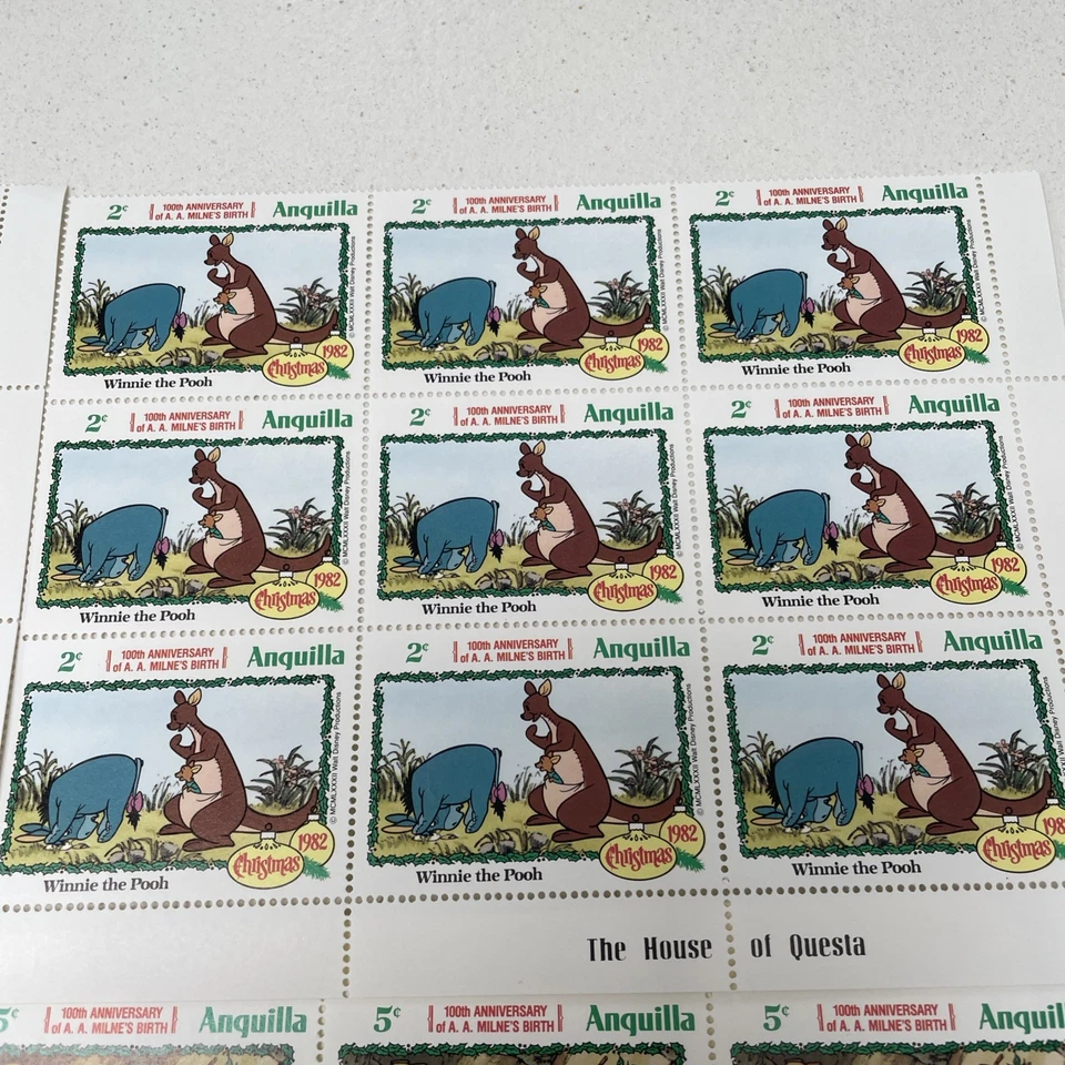 1982 Anguilla Winnie the Pooh Stamps blocks. Total of 81 stamps. MNH - Image 3 of 4