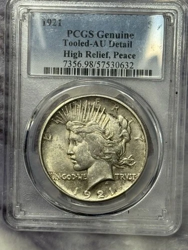 1921 Peace Dollar Pcgs Au Details Tooled