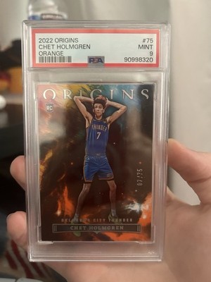 Panini 2022-23 Origins Chet Holmgren JERSEY MATCH Rookie Orange #75 7/75 PSA 9