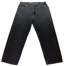 Levi's SilverTab Baggy Mens 38x32 Black Gray Faded Wash Wide Leg Denim Jeans Y2K