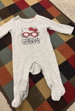 Hello Kitty Baby Girls Gray Long Sleeve Bodysuit Size 6 Months