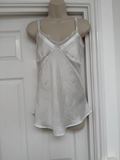 Women's Secret Ivory White Satin Silky Feel Camisole Top Size S UK8-10