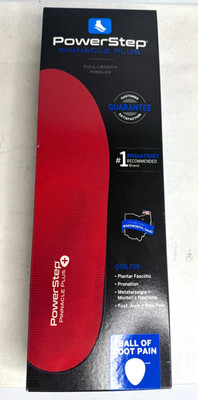 Powerstep Pinnacle Plus Orthotic Arch Support Insole Size - H Men's 11-11.5 US
