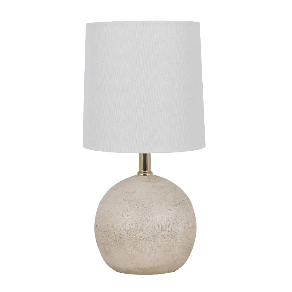 12.75 in White Ball Table Lamp with White Shade