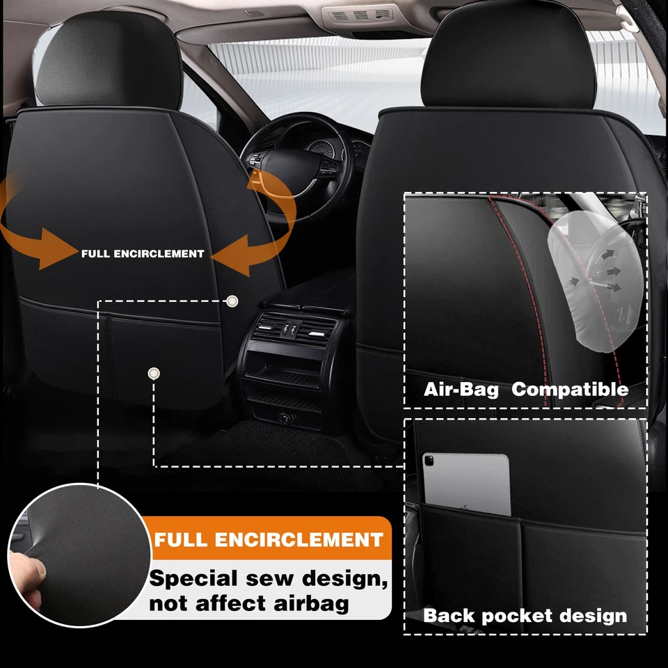 For Toyota Tacoma 2007-2024 Crew Cab 4-Door Car Seat Cover Front Rear Cushion Foto 3 de 4