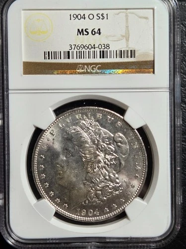 Beautiful 1904 O Morgan Silver Dollar NGC Graded MS 64